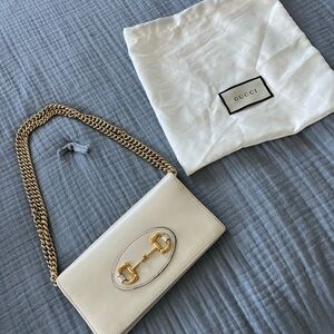 Vintage Gucci Horsebit 1955 Leather Wallet with Chain